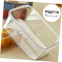 Conteneur alimentaire hermétique avec système de fermeture puissant, coins arrondis, plastique robuste, PET écologique, idéal pour les liquides