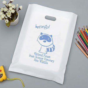 ถุงหิ้วพลาสติก PE แบบใช้ซ้ำได้ ตัดแบบไดคัท สำหรับบรรจุภัณฑ์เสื้อผ้า ใช้ในซูเปอร์มาร์เก็ต ปรับแต่งลวดลายและโลโก้ได้ ถุงช้อปปิ้ง - Product Image 5