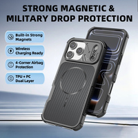 Funda Híbrida 2 en 1 de TPU y PC para Teléfono, Diseño Antigolpes en las Cuatro Esquinas, Funda Protectora con Carga Inalámbrica para iPhone 17 18 Pro Max