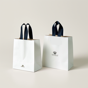 Luxury White Paper Bag Custom Printed Logo Personalized Shopping Gift Paper Bags With Your <b>Own</b> Logo - Product Image 6