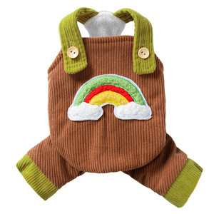 Hete Aanbieding: Koudweer Kleding voor Huisdieren, Goedkope Kattenkleding, Warme, Dikke Corduroy, Schattige Kattenkleding, Grappige, Schattige Regenboogpatroon Kattenjurk - Product Image 6