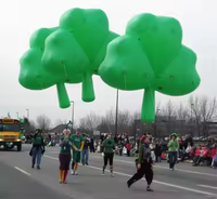 Ballon gonflable géant vert en forme de trèfle à quatre feuilles pour la décoration d'événements en plein air