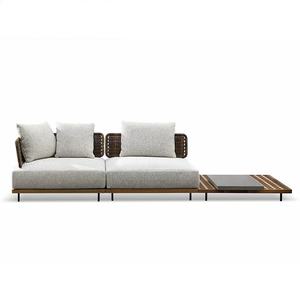 Divano da Giardino in Teak Resistente alle Intemperie, Arredamento Moderno di Lusso per Terrazza, Combinazione di Divani in Legno Durevole e Impermeabile per Cortile - Product Image 6