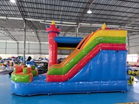 Château gonflable arc-en-ciel avec toboggan, structure de saut gonflable de qualité commerciale en PVC