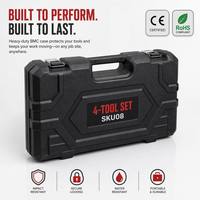 Großhandel Fabrikpreis Rote Serie Bürstenloser 4-in-1 Kombi-Set Hammer Schleifer Schraubenschlüssel Bohrer Professionelles Industrielles Elektrowerkzeug-Set