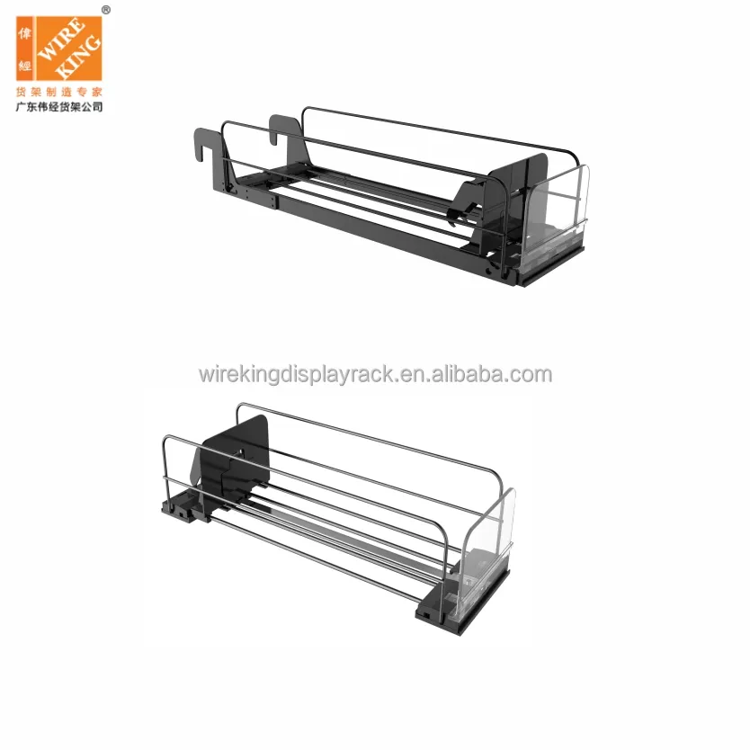 WIREKING raf itici sistemi yaylı şişe sürgülü içecek itici buzdolabı bölücü perakende raf itici