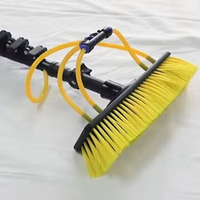 Kit de brosses de nettoyage pour panneaux solaires photovoltaïques (PV) en fibre de carbone 100 % légère, 30FT 40FT