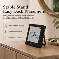 Kylendar Mini 4.2" Horloge de Bureau Intelligente avec Affichage E-Paper pour Entrée de Maison, Date, Heure et Météo, Synchronisation WiFi, Idéale pour Couloir et Étagère