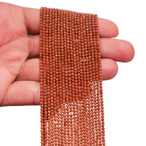AAA Goldstone 2mm-3mm Micro cuentas sueltas facetadas | 13 "Strand | Cuentas de piedras preciosas semipreciosas de fuego de piedra dorada naranja para joyería - Product Image 5