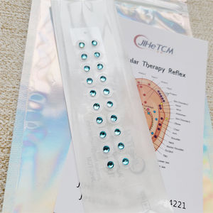 Personalizado 24 chapado en oro colorido Arco Iris cristal negro tira oreja semillas acupuntura pasta para oreja puntos auricular terapia - Product Image 3