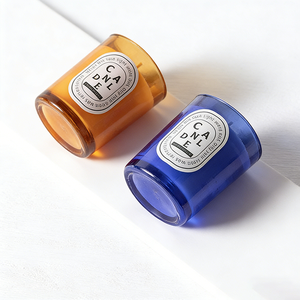 Grosir Wadah Lilin Kaca Warna-warni Kosong Buatan Tangan Bentuk Silinder 8oz 10oz 15oz untuk Hari Valentine, Mewah, dengan Tutup - Product Image 2