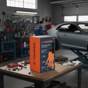 Ensemble de crics mécaniques pour voiture Truper de 3 tonnes avec deux tours en acier pour le levage de véhicules, fonctionnement manuel, hauteur minimale de 290 mm, 1 an - Product Image 2