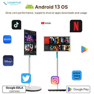 Soporte de suelo táctil portátil de 10 puntos LCD Android TV 24 27 32 pulgadas pantalla inteligente con <span class=keywords><strong>Google</strong></span> Play Store - Product Image 5