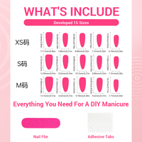 Nouveau kit de 30 faux ongles de luxe en gros, en résine acrylique, forme amande, 3D, rose blush, motif floral ombré, non toxique, marque personnalisée