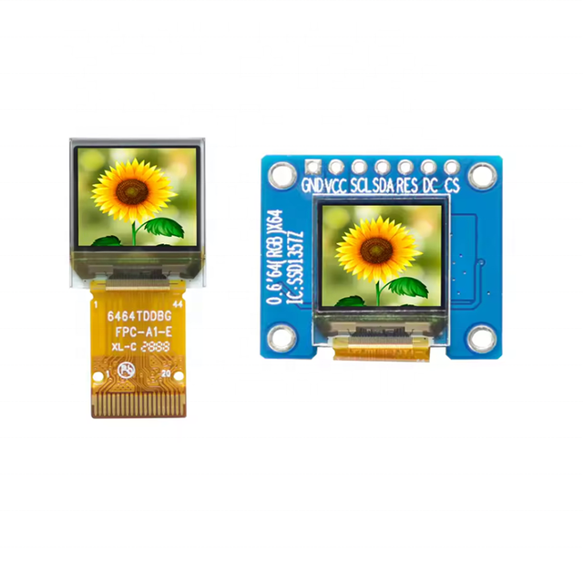 0.6 Inch Color OLED Display 64x64 Resolution SSD1357 Driver High-Bright Color Display 20Pin/7Pin