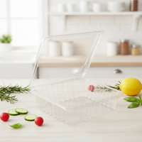 Boîte à fruits en plastique PET recyclable sur mesure, à charnière, pour myrtilles et cerises, 125-500g, emballage en blister, boîte à clapet