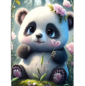 Kit de Peinture Diamant Paysage Animalier Série Jardin Panda Bébé Ambiance Premium DIY Peinture Acrylique Faite à la Main Art Déco Coffret Cadeau - Product Image 1