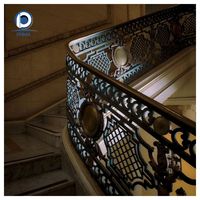 Balustre en fer forgé résistant aux intempéries, motif Art déco, pour balcon Juliette extérieur de villa