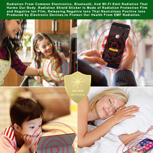 <span class=keywords><strong>Autocollant</strong></span> <span class=keywords><strong>anti</strong></span>-radiation plaqué or 24 carats en cuivre pour téléphone portable, protection EMF, bloqueur de rayonnement - Product Image 5