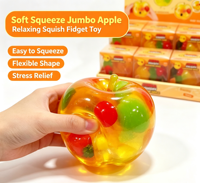 Jumbo Squishy Assortiment de jouets pomme transparents et souples, à presser, à l'huile de noix de coco, sensoriels, anti-stress, nouveauté, jouet de fête