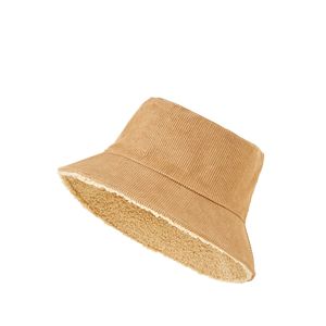 หมวกบักเก็ตผ้าลูกฟูกแบบกลับด้านได้ กันลม กันแดด สำหรับผู้หญิง ผู้ชาย ผู้ใหญ่ สีคาเมล สีดำ สีพื้น - Product Image 1