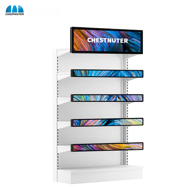 Indoor Supermarket Monitor Ultra Wide Strip Shelf Edge Advertising Digital Signage Type Stretched Bar Lcd Display
