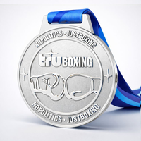Médaille de boxe en or gravée sur mesure avec logo en gros