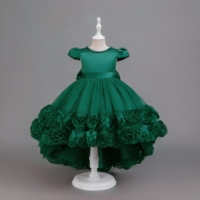 Robe de Soirée Fille LS8389, Costume de Noël, Robe de Demoiselle d'Honneur en Tulle Traînant, Robes de Princesse pour Enfants, Robe de Mariage et d'Anniversaire pour Fille