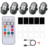 JHS 7-Farben USB-Aufladbare Mini Kabellose LED-Warnblitzlampe Mini Flugzeug-Stroboskoplicht USB-Aufladbare Leuchte für Auto Fahrrad Motorrad