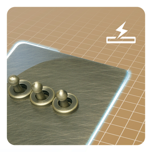 Interrupteur à bascule <span class=keywords><strong>vintage</strong></span> en métal LangYeao, prise murale ultra-mince en laiton massif avec panneau en acier inoxydable, USB Type C et obturateur de sécurité - Product Image 3