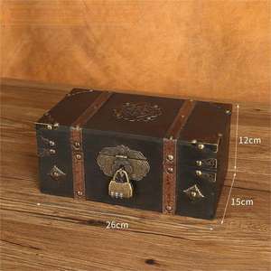 새로운 빈티지 리벳 디자인 보관함 WBH36 목걸이 보석 중세 보관함 수제 나무 보물 상자 기념품용 - Product Image 4