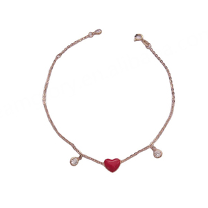 Pulseras de Oro Puro de 18K con Dijes Brillantes, Diseño Simple con Colgante de Corazón, Joyería Real de Moda con Certificado para Fiestas y Bodas - Product Image 6