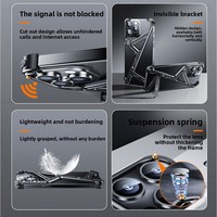 Coque de protection quotidienne antichoc et résistante aux chutes avec support métallique creux géométrique sans cadre pour iPhone 14 15 16 Pro