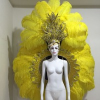 Tocado de Plumas Unisex para Danza, Actuaciones, Disfraces de Samba, Carnaval, Halloween, Bar
