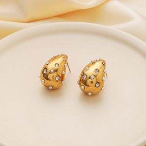 Pendientes de Acero Inoxidable con Incrustaciones de Circonio en Forma de Gota de Agua, Joyería de Moda para Mujer - Product Image 6