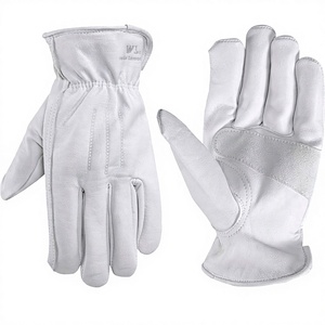 Premium Reinforced Anti <b>Slip</b> Cut Resistant Cotton Lining Cowhide Leather Winter <b>Full</b> Finger Unisex Safety Working Gloves - Product Image 2