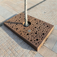 Grilles d'arbre carrées rondes en acier Corten Grille de puits Grille de plaza Grille en acier Cortel Grille de puits d'arbre en fonte