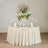 Nappe ronde en satin ivoire, tissu lisse de qualité, pour mariage, banquet, fête, dîner, décoration d'événements