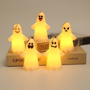 Wholesale Mini Ghost Wooden Battery Operated <b>LED</b> Hanging <b>Lights</b> <b>Night</b> Lamp Indoor Thanksgiving Holiday Decoration - Product Image 3