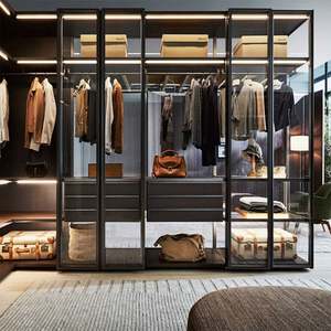 Manufacturer Customized Bedroom Walk-in Wardrobe Closet Modern <b>Wooden</b> Wardrobe Room Cabinets - Product Image 1