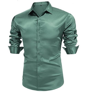 Chemise habillée unie brillante Printemps/Automne 2026 pour Hommes - Tenue de Danse et de Soirée Formelle, Meilleures Ventes en Europe et aux États-Unis - Product Image 4