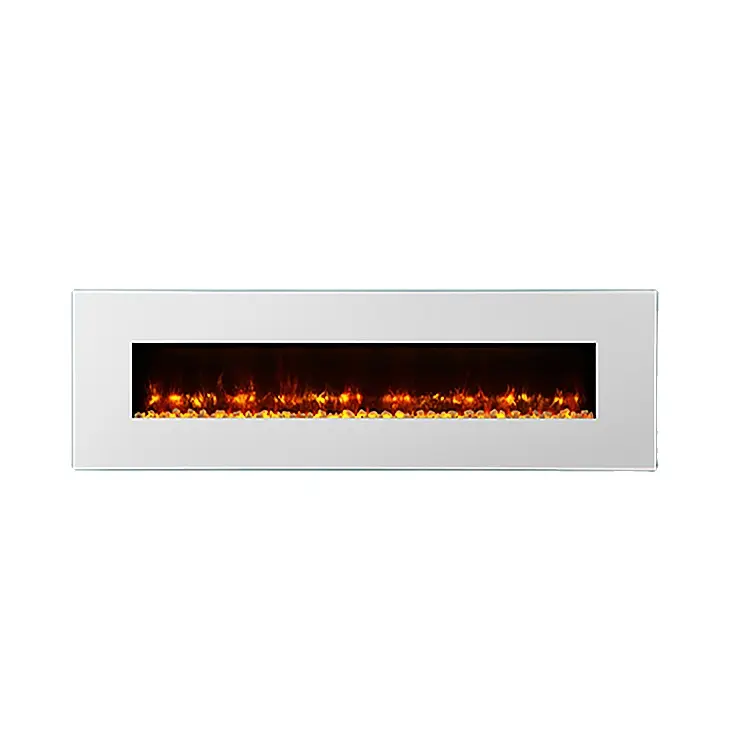 modern 60" glass panels wall hanging indoor fireplace set electric fireplace without heat water vapor fireplace