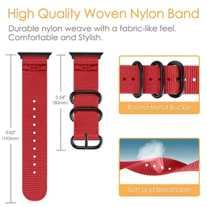 เพลิดเพลินไปกับผ้าไนลอนที่มีความยืดหยุ่นสายถักแบบเดี่ยวสำหรับ Apple Watch band I Watch Smart ultra Canvas สายนาฬิกาทอ - Product Image 3