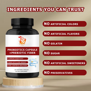 Suplementos Herbales OEM ODM, Cápsulas de Probióticos, Fibra Prebiótica con Complejo Prebiótico Orgánico, Complejo de Enzimas Digestivas, Quema Grasa - Product Image 6
