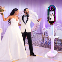 Machine Photobooth Portable 15,6 pouces à Écran Tactile et Miroir Magique, Nouveau Photobooth Miroir Selfie Numérique avec Imprimante Intégrée