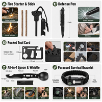 Kit de survie en sac bandoulière 39 pièces, trousse de premiers secours d'urgence, système MOLLE, 5 anneaux en D, 10L, pliable, camping, voyage en plein air, randonnée