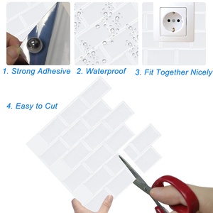 Adhesivo Autoadhesivo <span class=keywords><strong>para</strong></span> <span class=keywords><strong>Pared</strong></span>, Azulejo Blanco Estilo Metro, Vinilo Removible Antimoho, Adhesivo Decorativo <span class=keywords><strong>para</strong></span> <span class=keywords><strong>Pared</strong></span> - Product Image 3