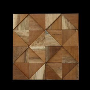 Métro hexagone chevrons bois mosaïque Art moderne chinois Design Peel Stick dosseret carreaux muraux 4mm mosaïque en bois irrégulière - Product Image 5