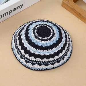 Kippa Judaïca Chabad Frik en Crochet Tricoté à la Main, Conception Personnalisée, pour Hommes et Femmes, Idéale pour Festivals et Mariages, Yamaka Kippot - Product Image 5