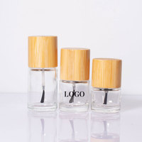 Personnalisé Unique 5ML 8ML 10ML 12ML 15ML Bouteilles en verre de vernis à ongles en bois de bambou vides personnalisées avec couvercle en bambou
